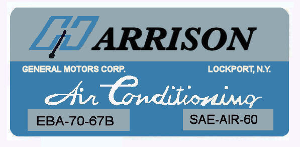 (image for) Chevrolet GM HARRISON Air Conditioned sticker 1970s